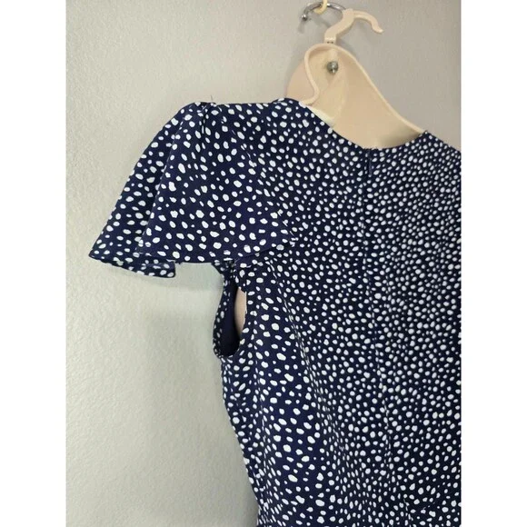 Altar'd State Navy Blue Polka Dot Dress Womens Size S Cottagecore / Milkmaid BF - Picture 7 of 7